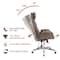 Glitzhome® Mid-Century Modern Faux Leather Adjustable High Back Swivel Office Chair